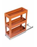 SilverBell Plus 4X20X22 Aluminium Teak Wood Finsih Pullout Organiser 3 Shelf with Base Slide